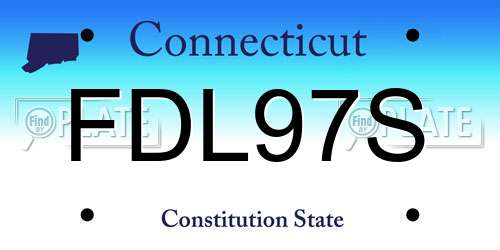 FDL97S Connecticut License Plate