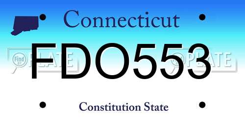 FDO553 Connecticut License Plate