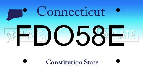 FDO58E Connecticut License Plate