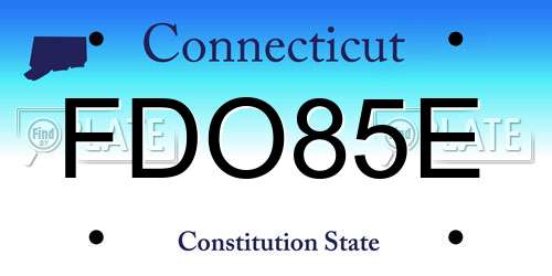 FDO85E Connecticut License Plate