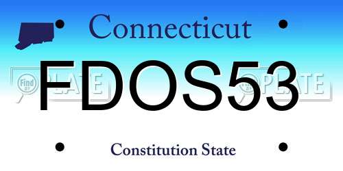 FDOS53 Connecticut License Plate