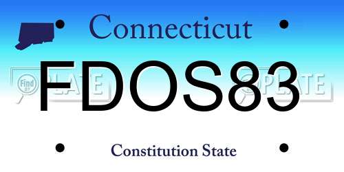 FDOS83 Connecticut License Plate
