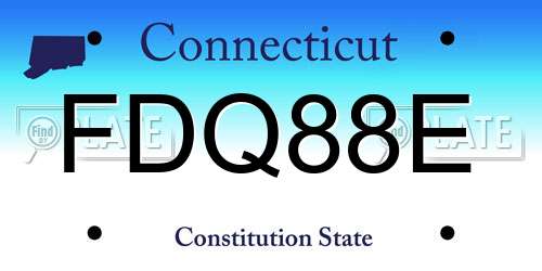 FDQ88E Connecticut License Plate
