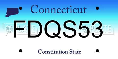 FDQS53 Connecticut License Plate