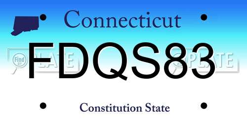 FDQS83 Connecticut License Plate