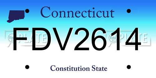 FDV2614 Connecticut License Plate