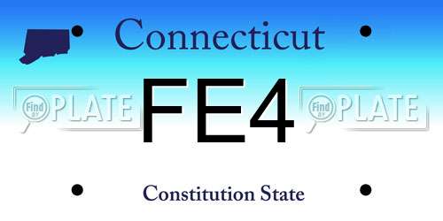 FE4 Connecticut License Plate