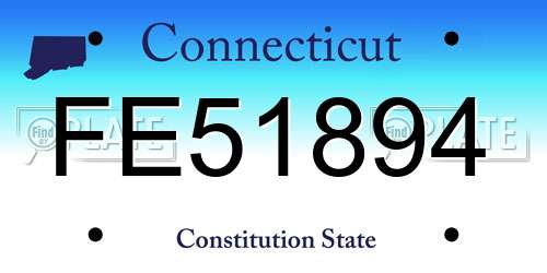FE51894 Connecticut License Plate