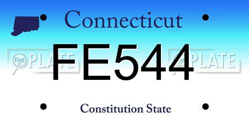 FE544 Connecticut License Plate