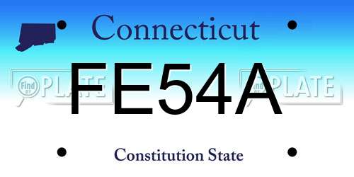 FE54A Connecticut License Plate