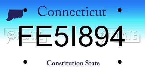 FE5I894 Connecticut License Plate