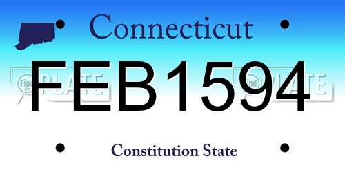FEB1594 Connecticut License Plate