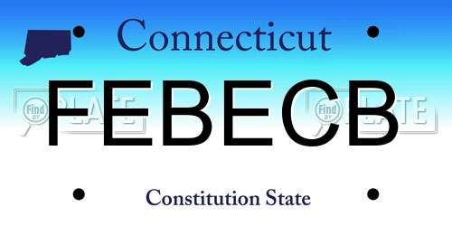 FEBECB Connecticut License Plate