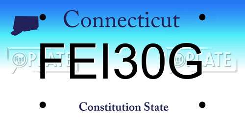 FEI30G Connecticut License Plate