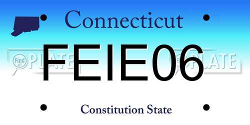 FEIE06 Connecticut License Plate