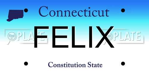 FELIX Connecticut License Plate