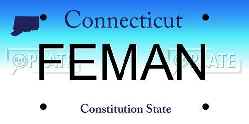 FEMAN Connecticut License Plate