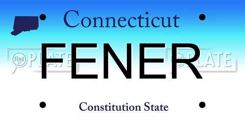 FENER Connecticut License Plate