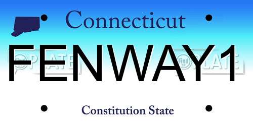 FENWAY1 Connecticut License Plate