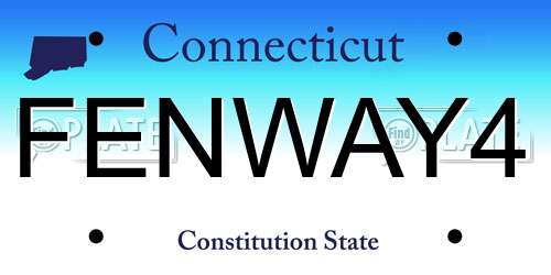 FENWAY4 Connecticut License Plate