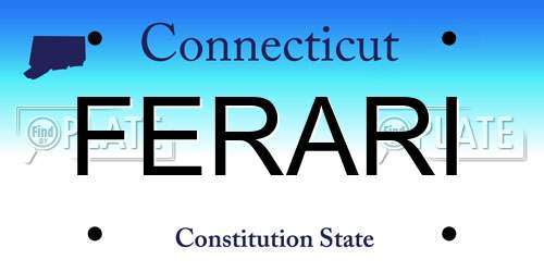 FERARI Connecticut License Plate