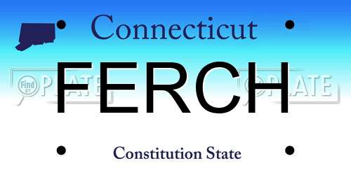 FERCH Connecticut License Plate