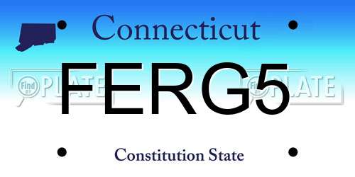 FERG5 Connecticut License Plate