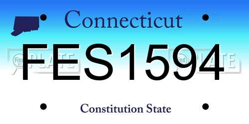 FES1594 Connecticut License Plate