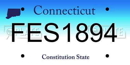 FES1894 Connecticut License Plate