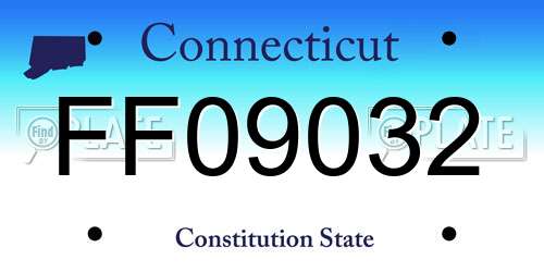 FF09032 Connecticut License Plate