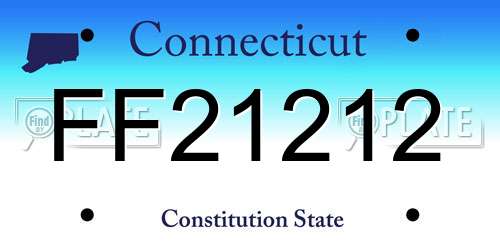 FF21212 Connecticut License Plate