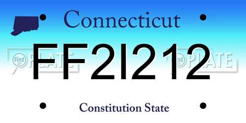FF2I212 Connecticut License Plate