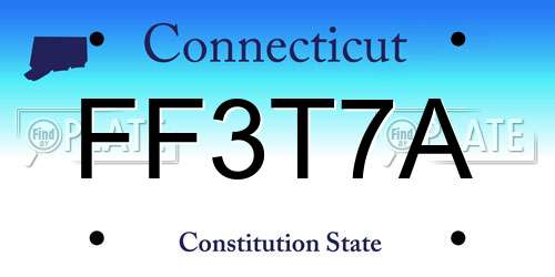 FF3T7A Connecticut License Plate