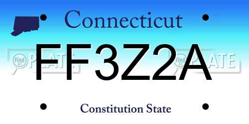 FF3Z2A Connecticut License Plate