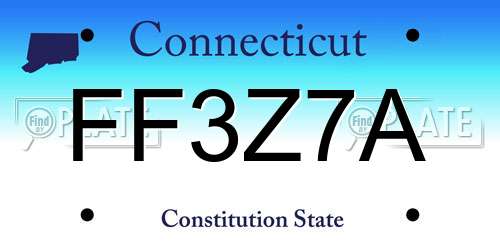 FF3Z7A Connecticut License Plate