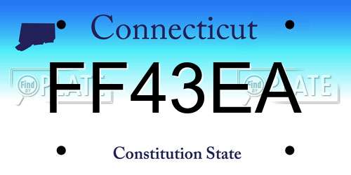 FF43EA Connecticut License Plate