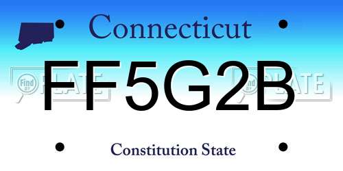 FF5G2B Connecticut License Plate