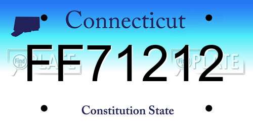 FF71212 Connecticut License Plate