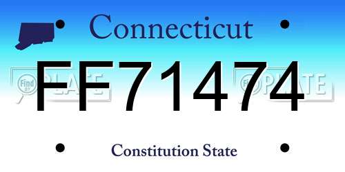 FF71474 Connecticut License Plate