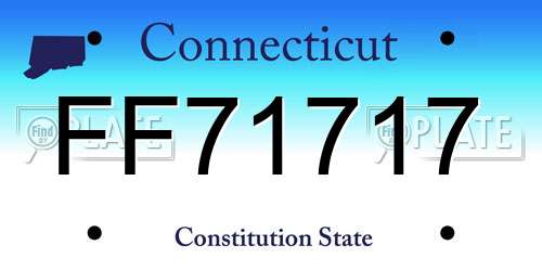 FF71717 Connecticut License Plate