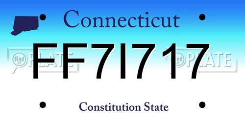 FF7I717 Connecticut License Plate