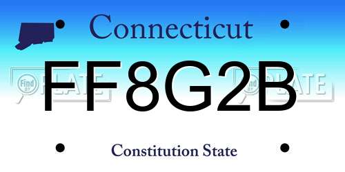 FF8G2B Connecticut License Plate