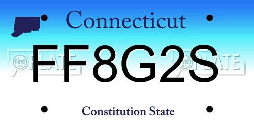 FF8G2S Connecticut License Plate
