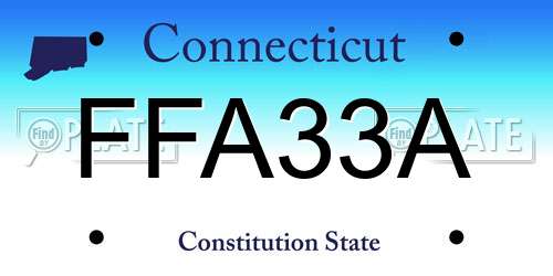 FFA33A Connecticut License Plate
