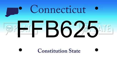 FFB625 Connecticut License Plate