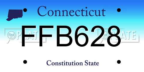 FFB628 Connecticut License Plate