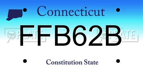 FFB62B Connecticut License Plate