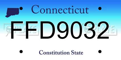 FFD9032 Connecticut License Plate