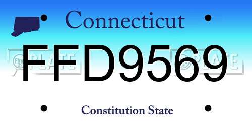 FFD9569 Connecticut License Plate