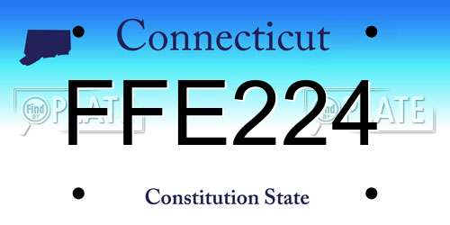 FFE224 Connecticut License Plate